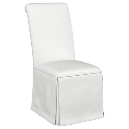 Hobson Upholstered Skirted Dining Chair White (Set of 2)