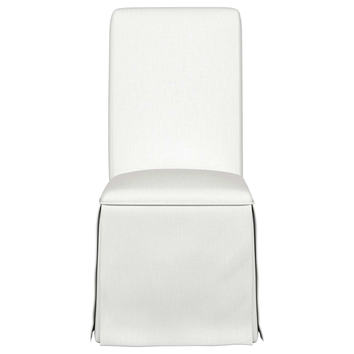 crestmont upholstered skirted dining chair white (set of 2)white