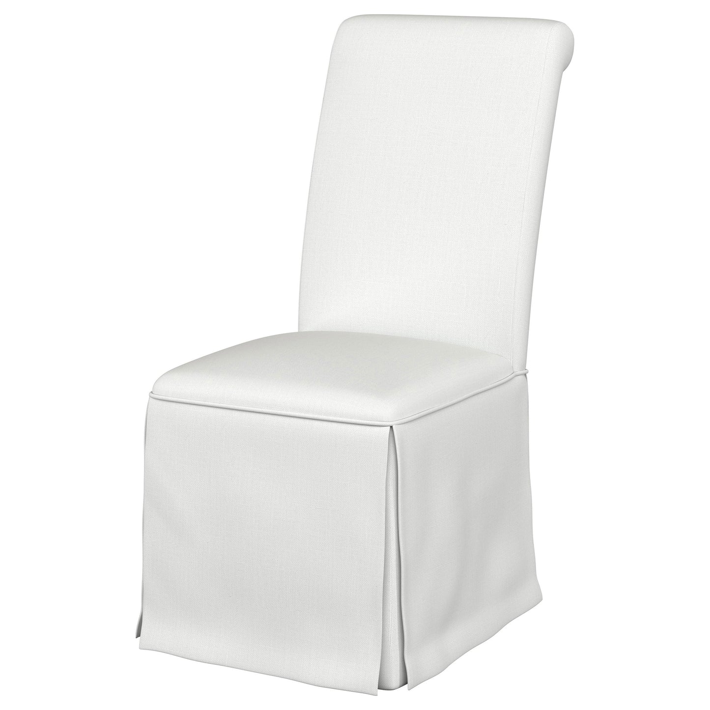 crestmont upholstered skirted dining chair white (set of 2)white