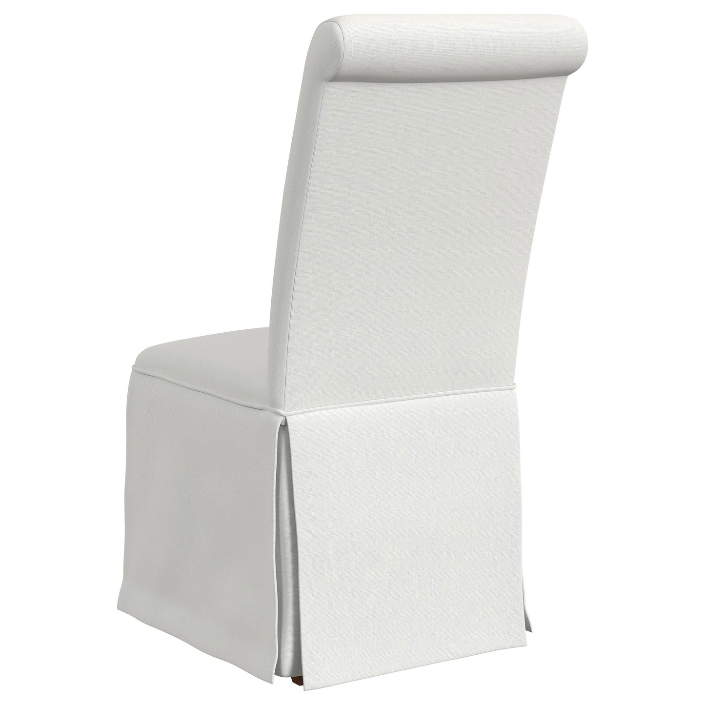 hobson upholstered skirted dining chair white (set of 2)