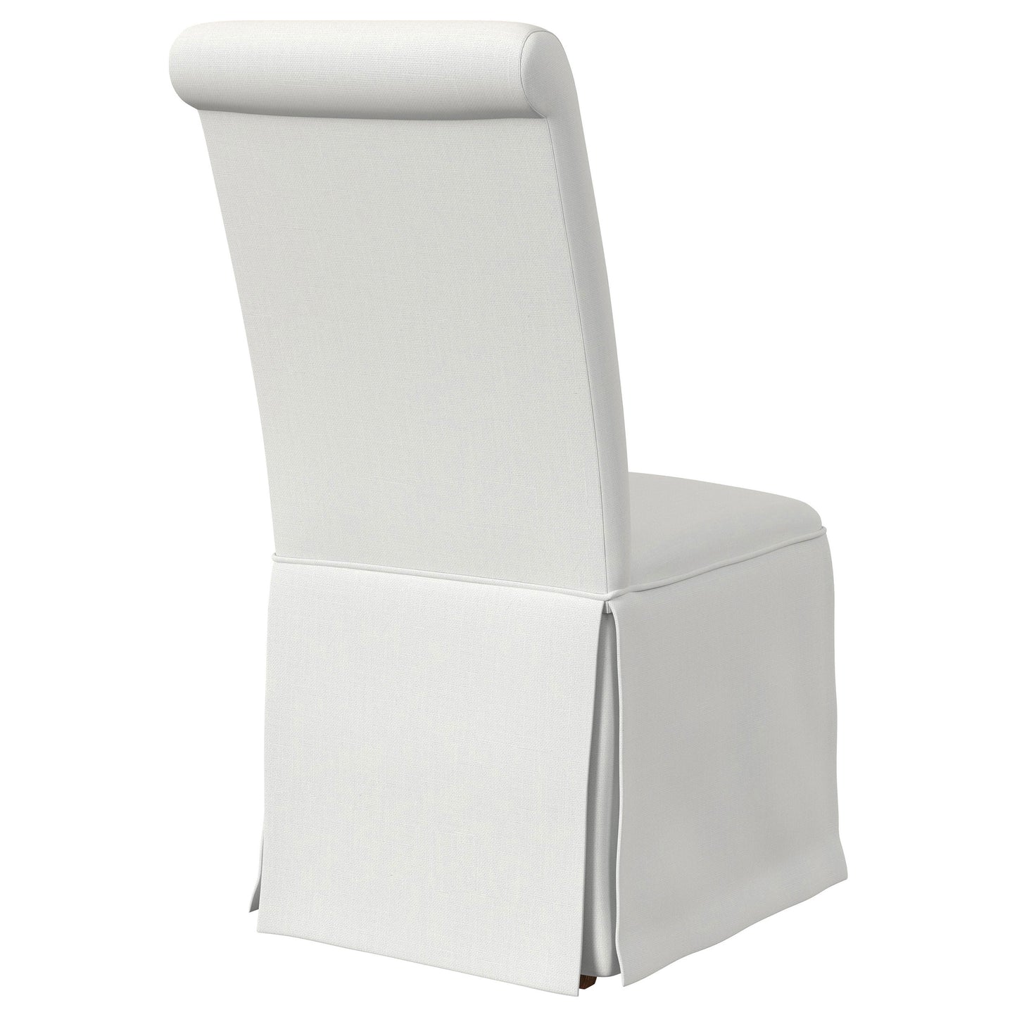 hobson upholstered skirted dining chair white (set of 2)