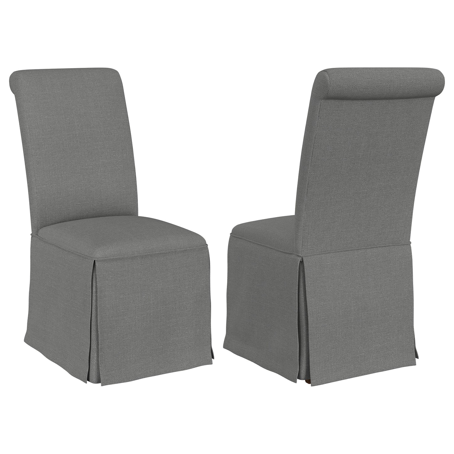 hobson upholstered skirted dining chair gray (set of 2)