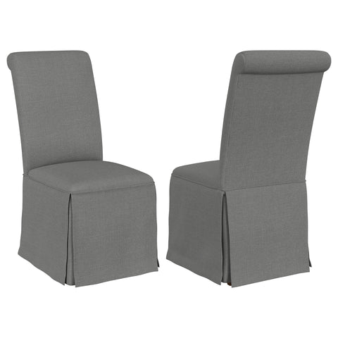 Crestmont Upholstered Skirted Dining Chair Light Grey (Set of 2)Light Grey