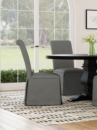 Hobson Upholstered Skirted Dining Chair Gray (Set of 2)