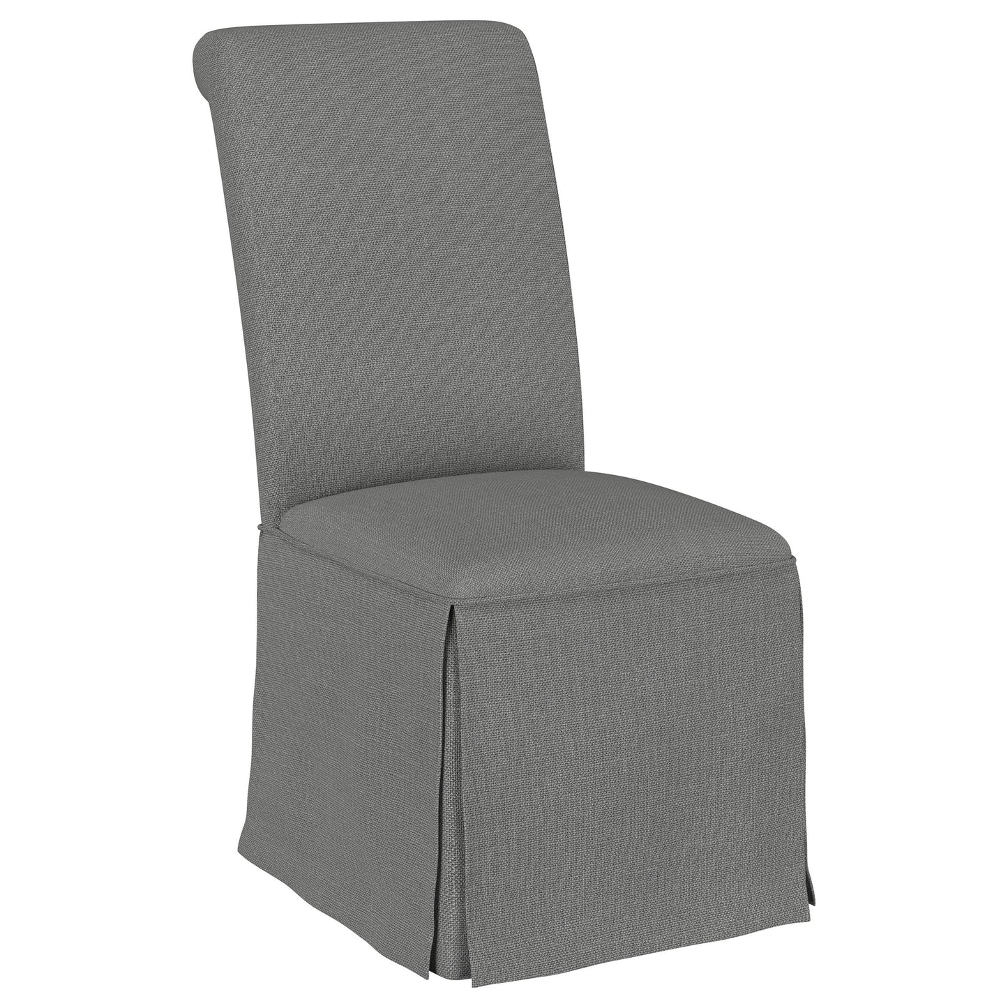 hobson upholstered skirted dining chair gray (set of 2)