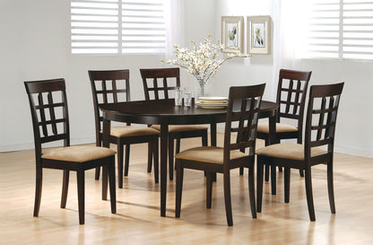 Zander 7-piece Extension Leaf Dining Table Set Cappuccino