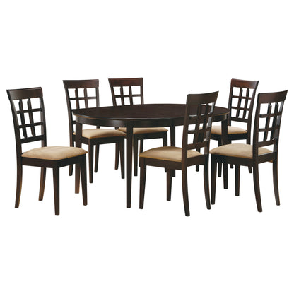 Zander 7-piece Extension Leaf Dining Table Set Cappuccino