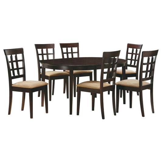 Zander 7-piece Extension Leaf Dining Table Set Cappuccino