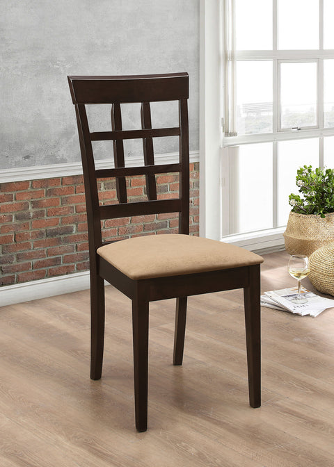 Ochanko Lattice Back Dining Side Chair Cappuccino (Set of 2)Cappuccino