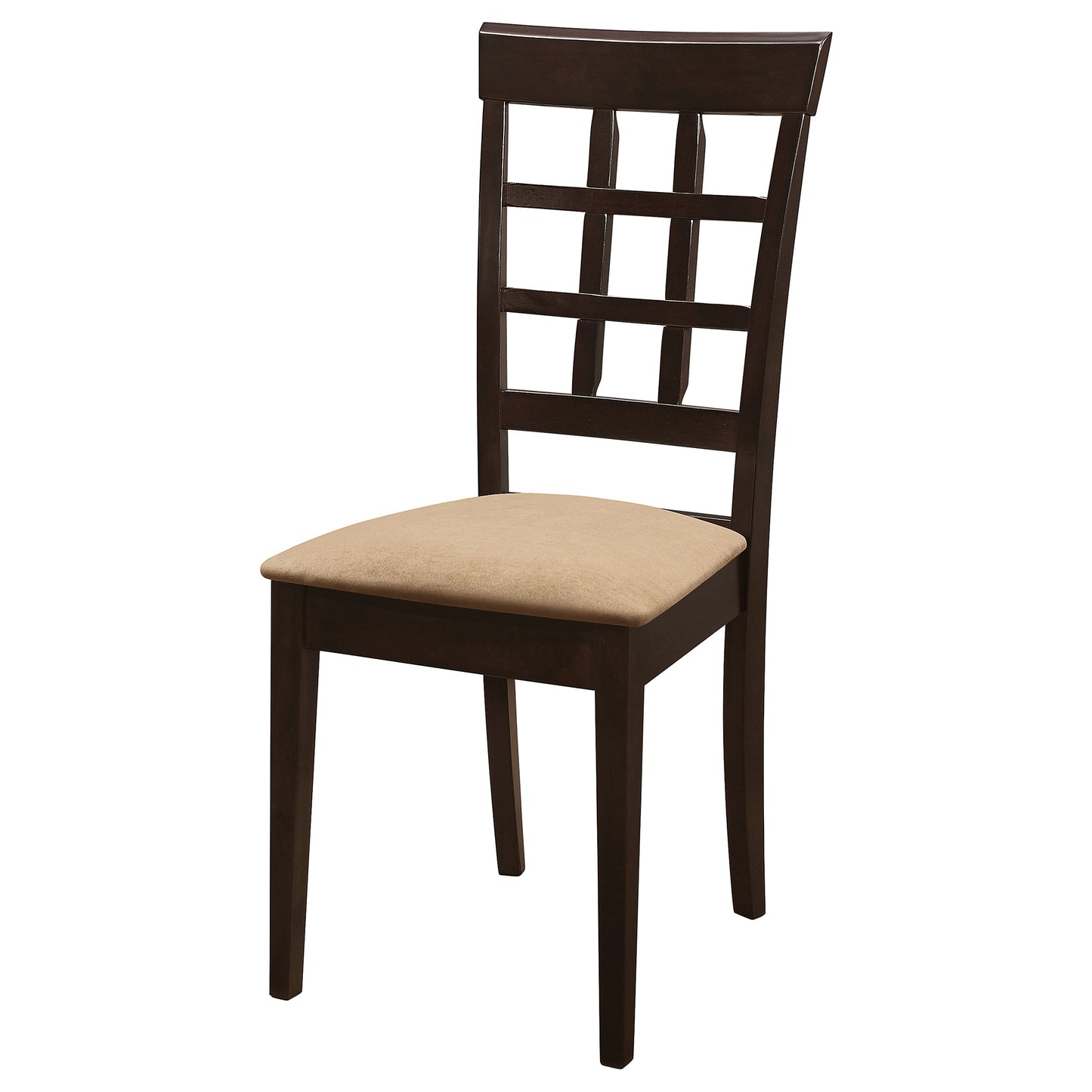 ochanko lattice back dining side chair cappuccino (set of 2)cappuccino