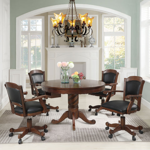 Baney 5-piece 3-in-1 Dining and Game Table Set TobaccoTobacco