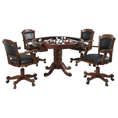 Baney 5-piece 3-in-1 Dining and Game Table Set TobaccoTobacco