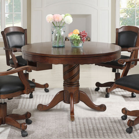 Baney Round Dining and Billiard Poker Game Table TobaccoTobacco