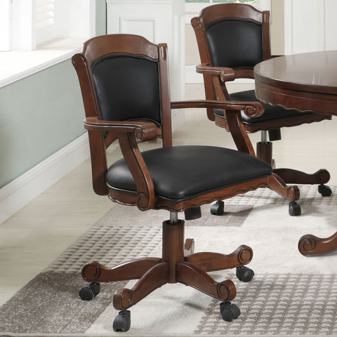 Baney Upholstered Swivel Dining and Game Chair TobaccoTobacco