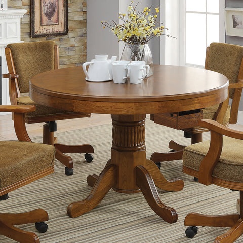 Montclair Round Dining and Billiard Poker Game Table AmberAmber