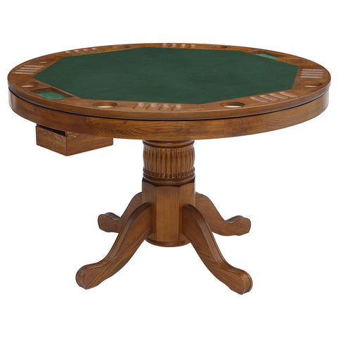 Montclair Round Dining and Billiard Poker Game Table AmberAmber