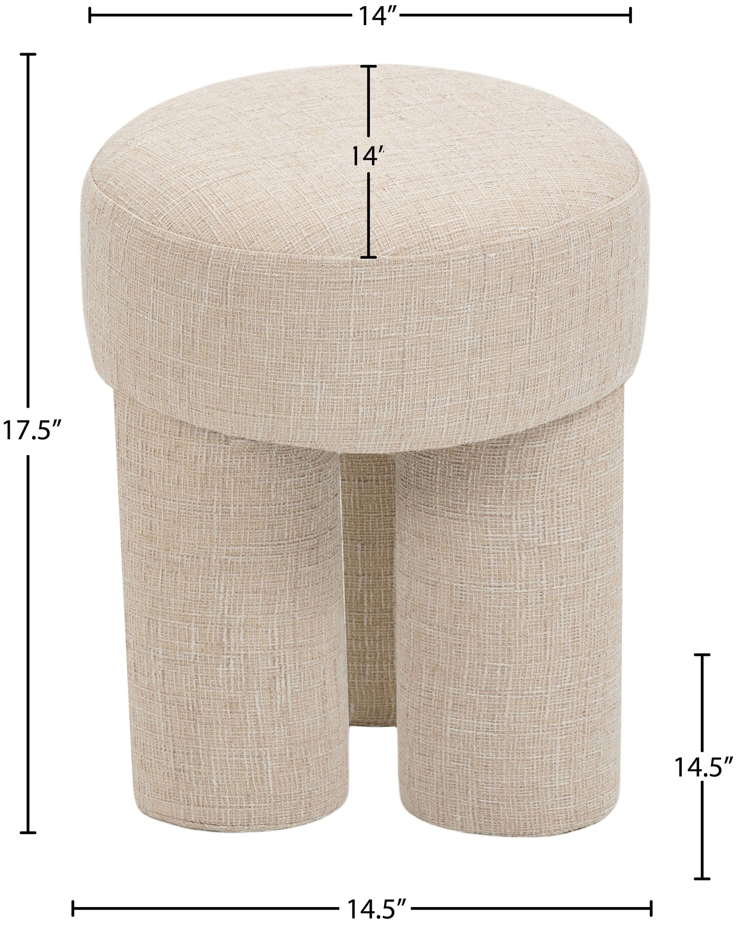 zuma beige polyester fabric ottoman/stool beige