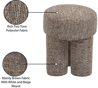 Zuma Brown Polyester Fabric Ottoman/Stool Brown