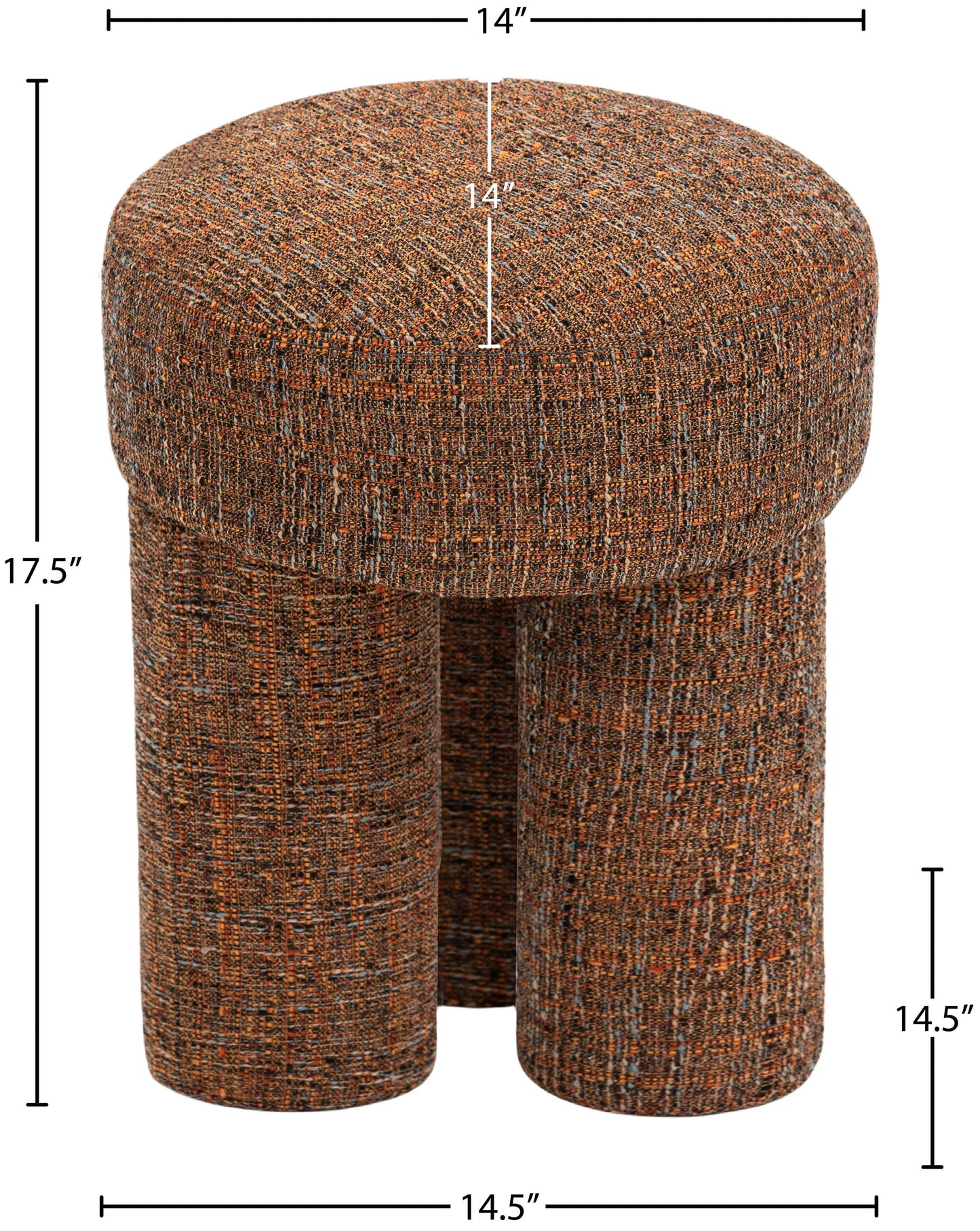 zuma cognac polyester fabric ottoman/stool cognac