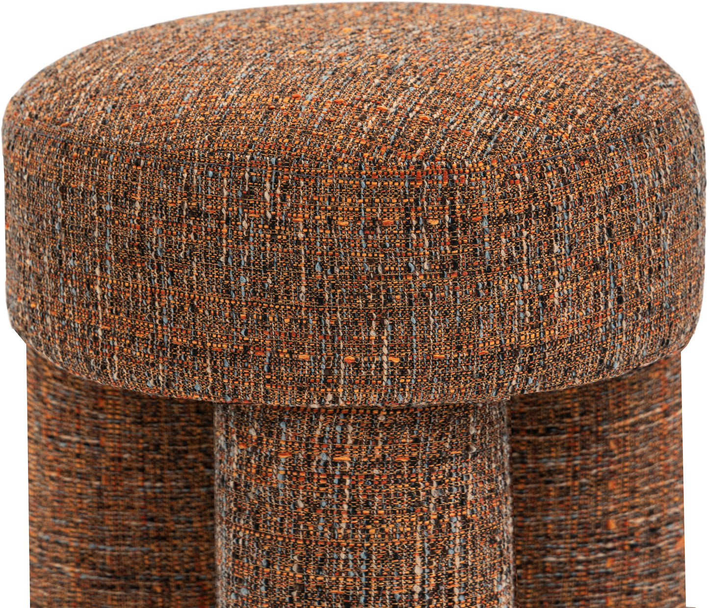 zuma cognac polyester fabric ottoman/stool cognac