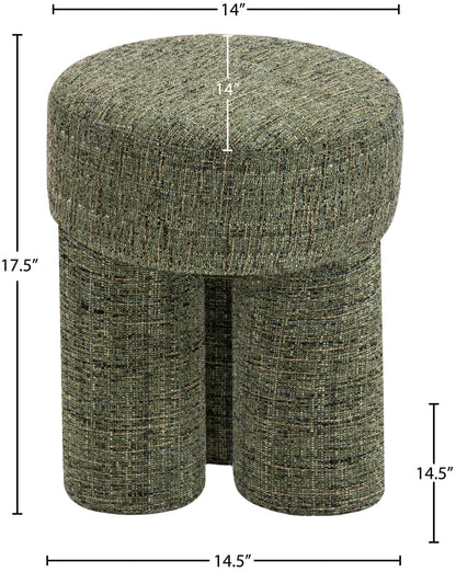 Zuma Green Polyester Fabric Ottoman/Stool Green