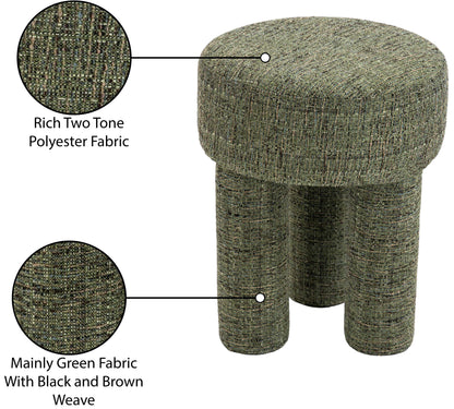 Zuma Green Polyester Fabric Ottoman/Stool Green