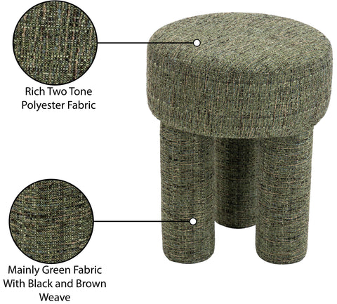 Alden Green Fabric Upholstered Stool, 1 Piece