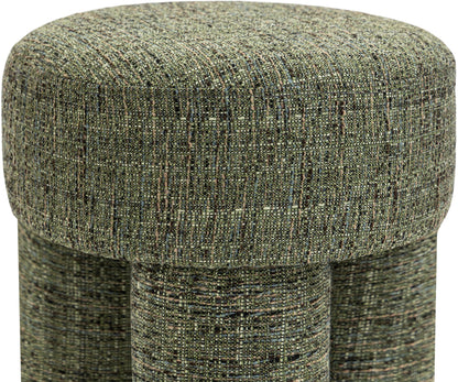 Zuma Green Polyester Fabric Ottoman/Stool Green