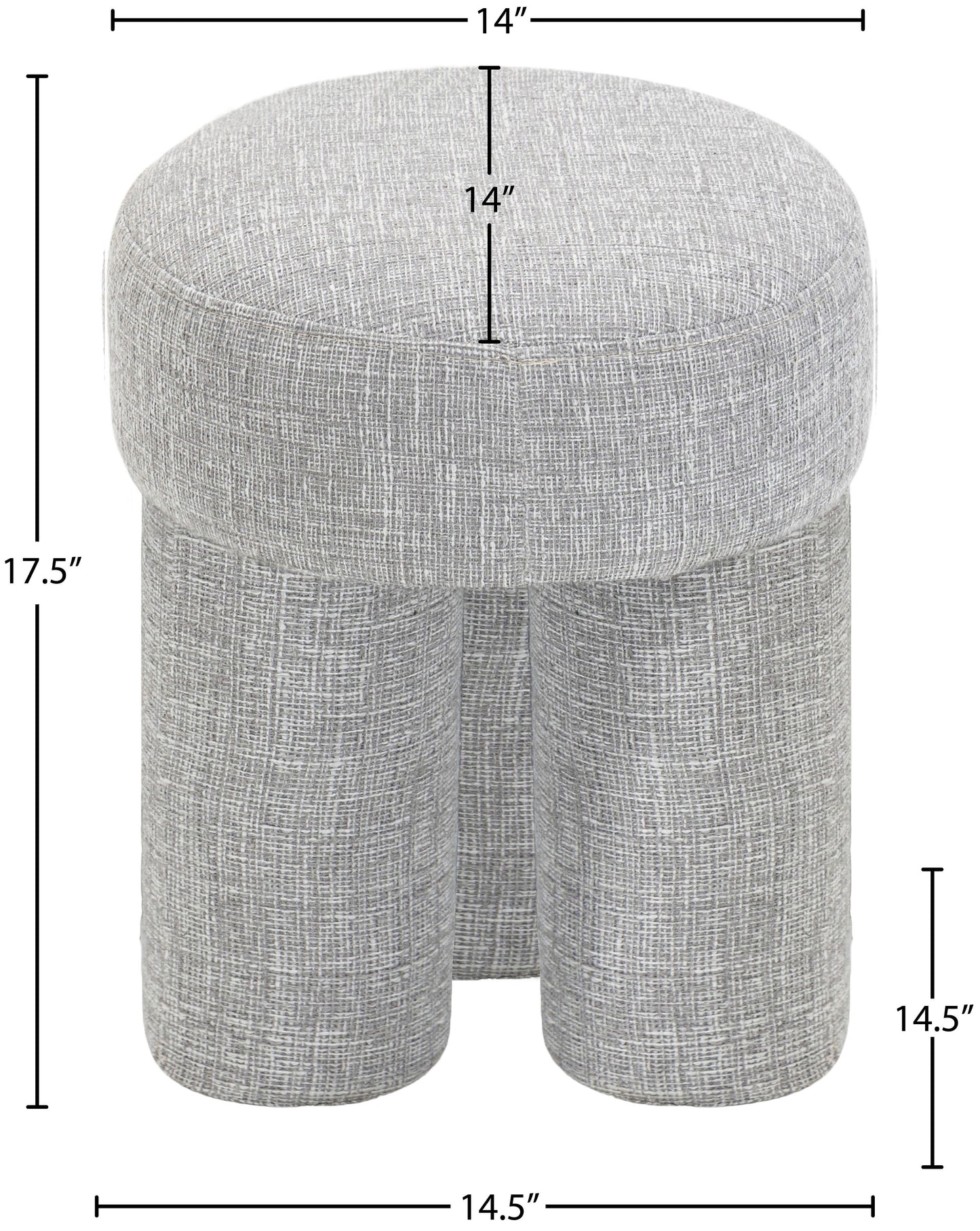 zuma grey polyester fabric ottoman/stool grey