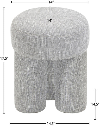 Zuma Grey Polyester Fabric Ottoman/Stool Grey