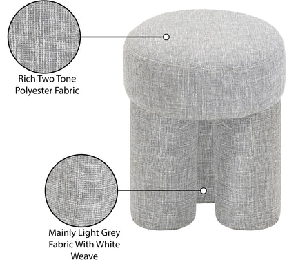 Zuma Grey Polyester Fabric Ottoman/Stool Grey