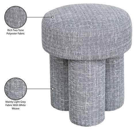 Alden Grey Fabric Upholstered Stool, 1 Piece