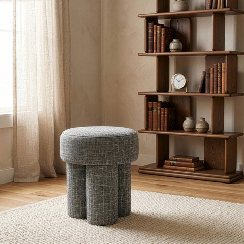 Alden Grey Fabric Upholstered Stool, 1 Piece