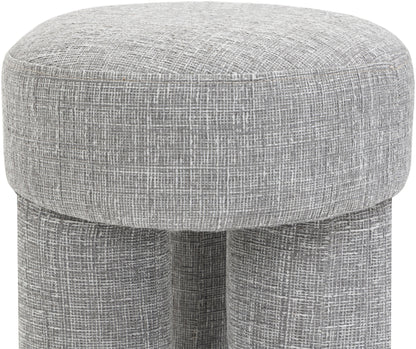 Zuma Grey Polyester Fabric Ottoman/Stool Grey