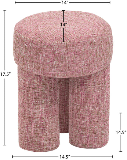 Zuma Pink Polyester Fabric Ottoman/Stool Pink