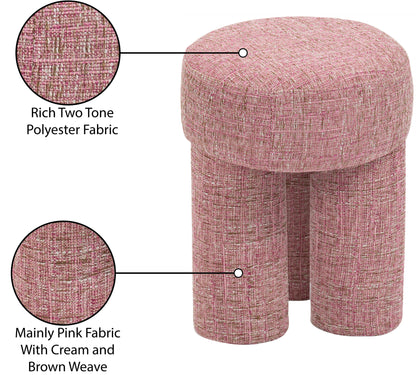 Zuma Pink Polyester Fabric Ottoman/Stool Pink