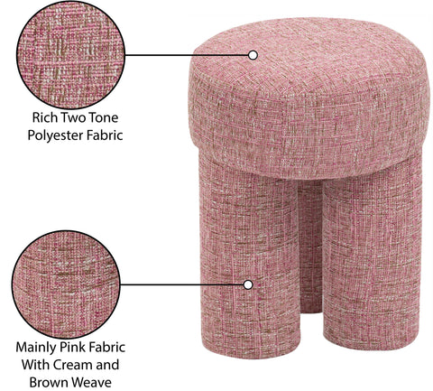 Alden Pink Fabric Upholstered Stool, 1 Piece