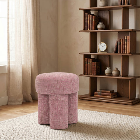 Alden Pink Fabric Upholstered Stool, 1 Piece