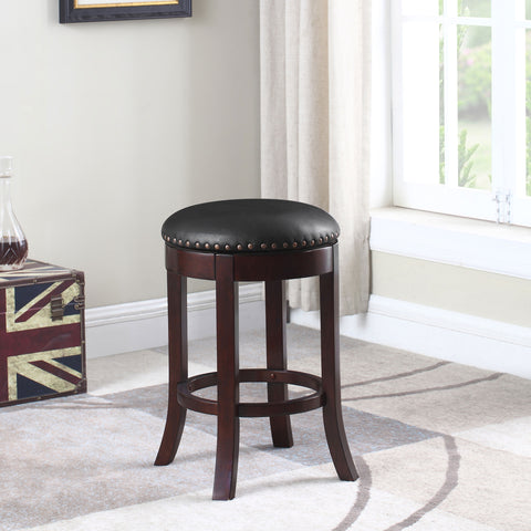 Ramiro Backless Swivel Counter Stool Brown (Set of 2)Medium Brown