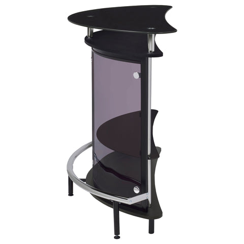 Bowman Freestanding Glass Top Home Bar Wine Cabinet BlackBlack