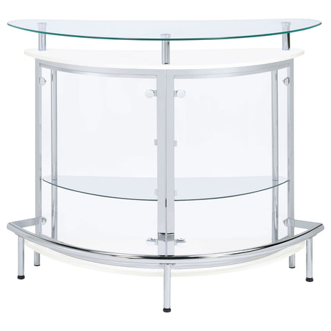 Bowman Freestanding Glass Top Home Bar Wine Cabinet WhiteWhite
