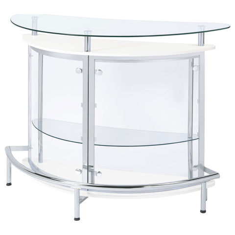 Bowman Freestanding Glass Top Home Bar Wine Cabinet WhiteWhite