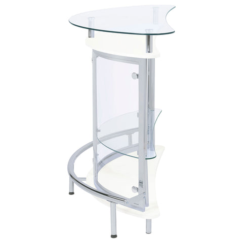 Bowman Freestanding Glass Top Home Bar Wine Cabinet WhiteWhite