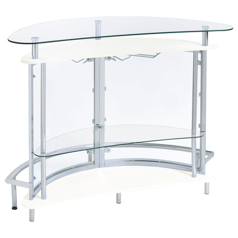 Bowman Freestanding Glass Top Home Bar Wine Cabinet WhiteWhite