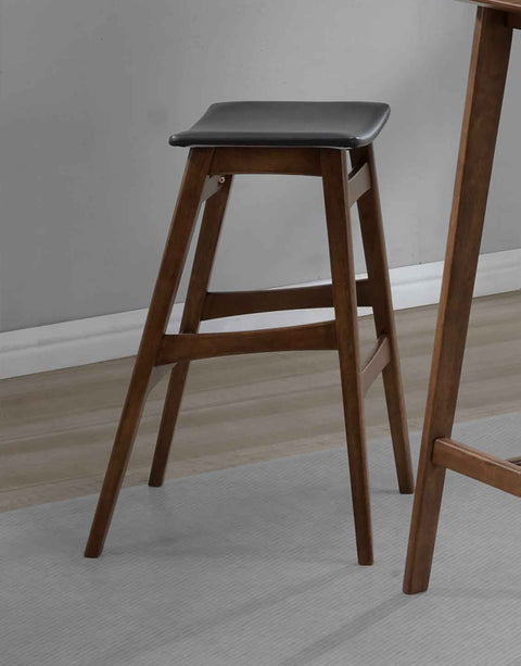 Dobrev Cushioned Backless Bar Stool Walnut (Set of 2)Walnut