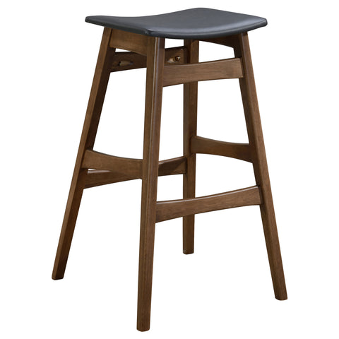 Dobrev Cushioned Backless Bar Stool Walnut (Set of 2)Walnut