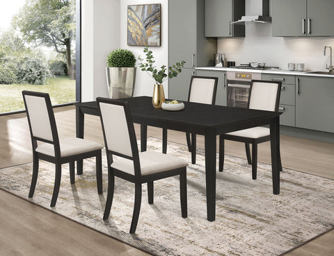 Mcloughlin 5-piece Rectangular Extension Leaf Dining Set BlackBlack