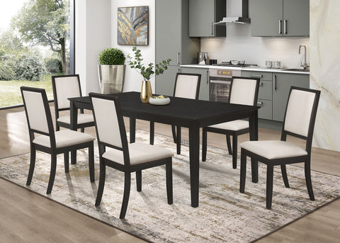 Mcloughlin 7-piece Rectangular Extension Leaf Dining Set BlackBlack
