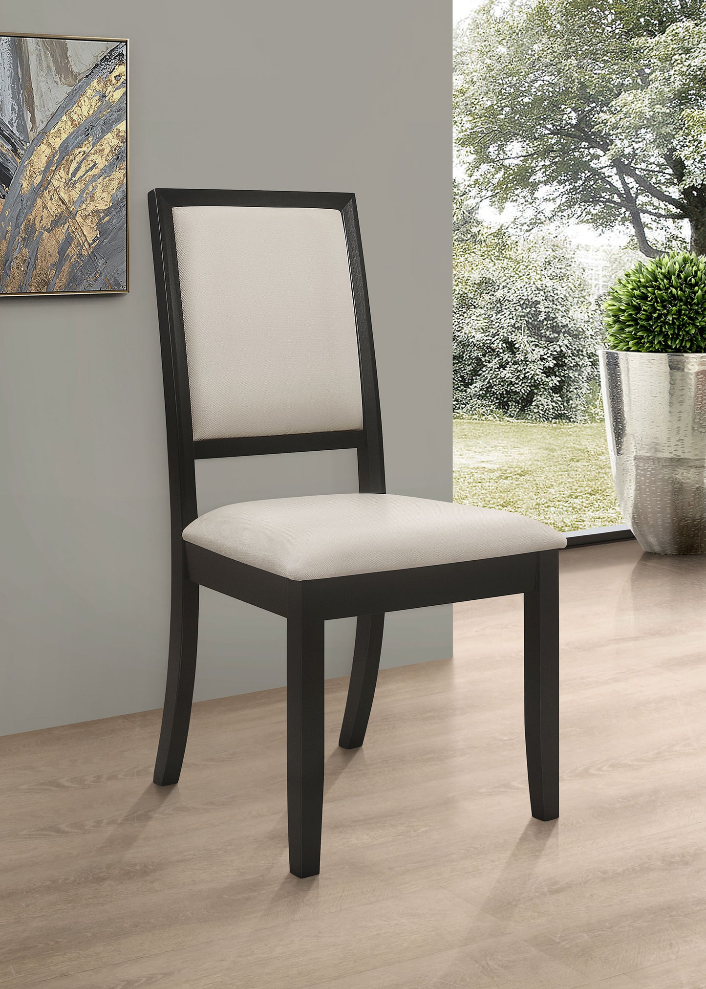 mcloughlin upholstered wood dining side chair black (set of 2)black