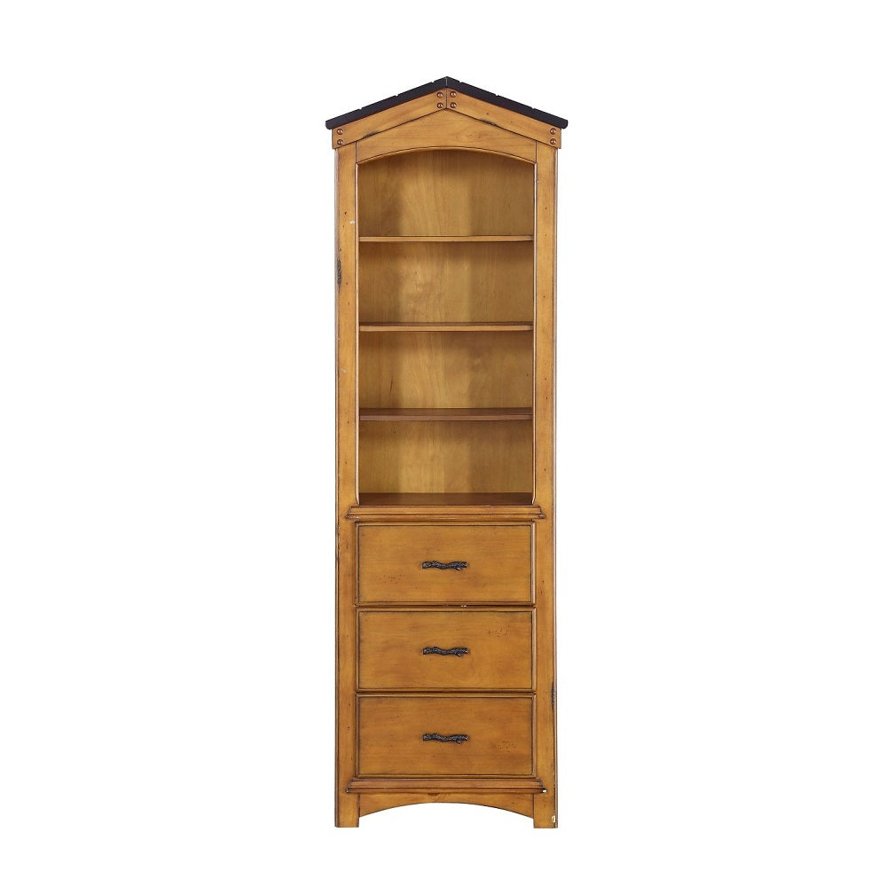 adeliza house bookcase, rustic oak finish
